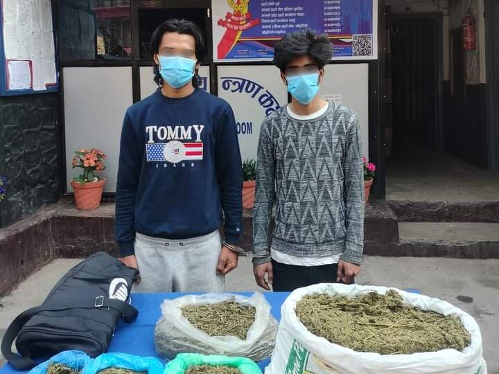 अवैध लागु औषध गाँजा सहित आँबुखैरेनी बाट २ जना पक्राउ: