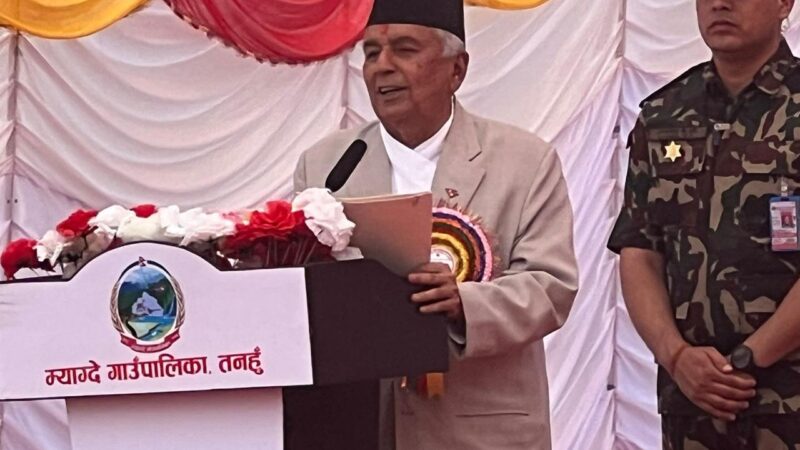 राष्ट्रपति पाैडेल द्वारा म्याग्दे गाउँपालिका प्रशासनिक भवनको उद्घाटन: