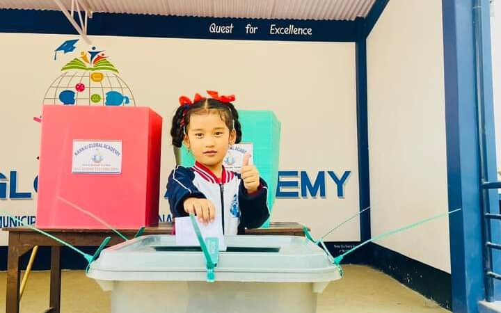 कन्काइ ग्लोबल एकेडेमीका बिद्यार्थीलाई चुनावी अभ्यास !