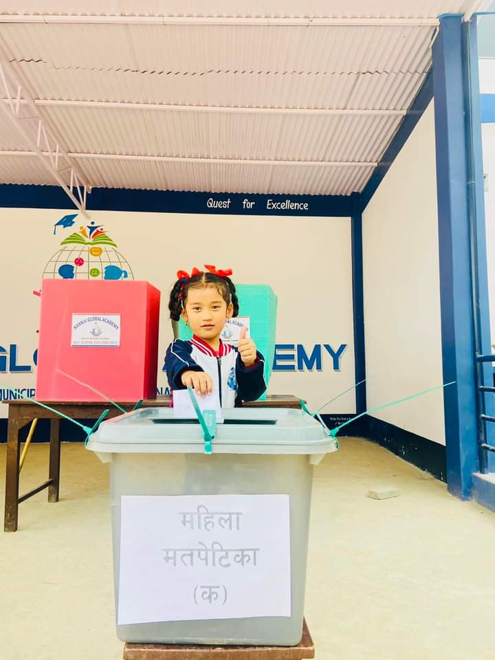 कन्काइ ग्लोबल एकेडेमीका बिद्यार्थीलाई चुनावी अभ्यास !