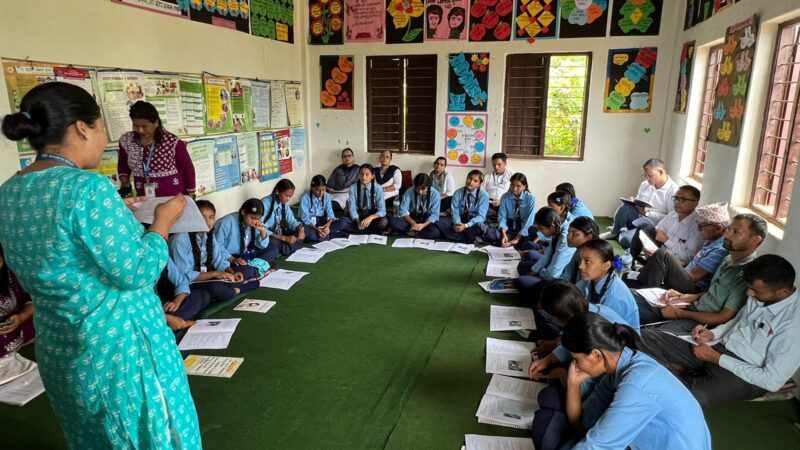 तनहुँकाे बिष्णु माविमा सञ्चालित बालिका शिक्षा कार्यक्रममा संयुक्त अनुगमन भ्रमण