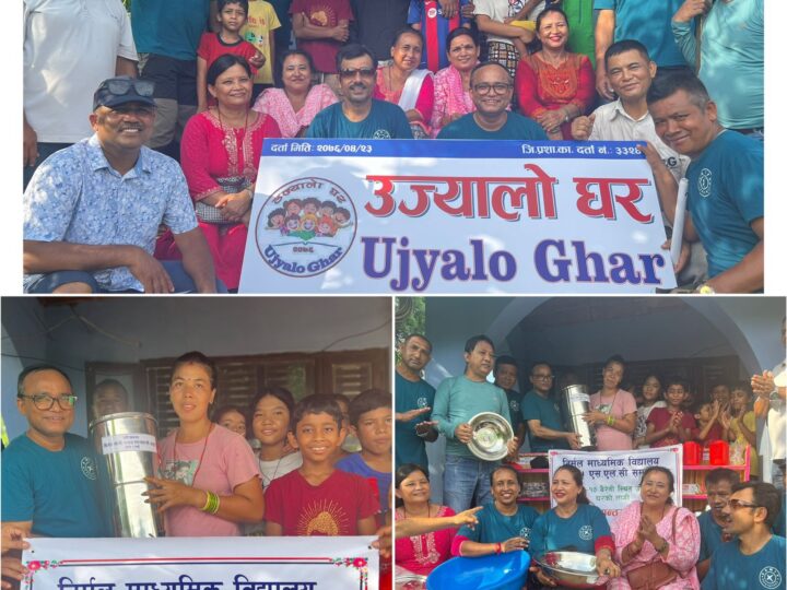 निर्मल मावि २०४५ एसएलसी समूह द्वारा उज्यालो घर लाई १४ हजारकाे सामाग्री हस्तान्तरण