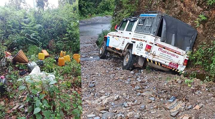 दुर्घटना भएको जिपमा ३० ग्यालिन लाेकल रक्सी !