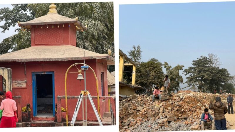 भत्कियाे ४३ वर्ष अगाडि दमाैलीमा बनेको दुर्गा मन्दिर