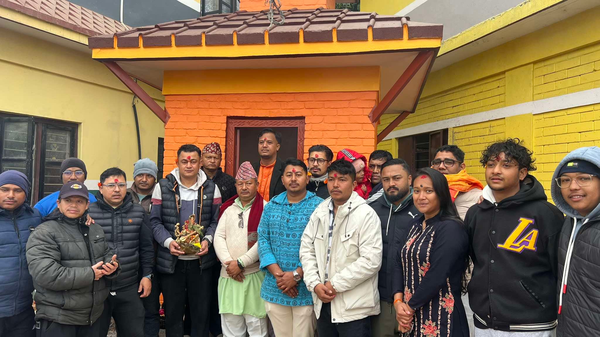 न्यु भिजनले राधा माविमा निर्माण गरेको सरस्वती मन्दिर हस्तान्तरण