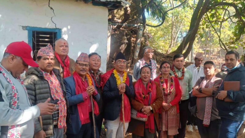 बन्दीपुरकाे मुकुन्देश्वरी क्षेत्रमा नयाँ मन्दिरको शिलान्यास