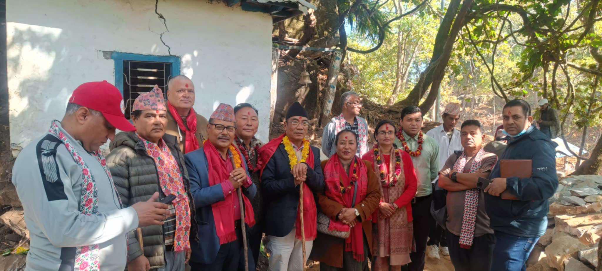 बन्दीपुरकाे मुकुन्देश्वरी क्षेत्रमा नयाँ मन्दिरको शिलान्यास