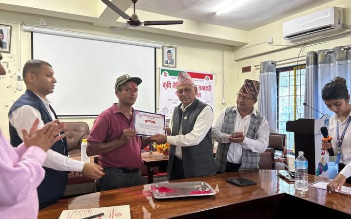म्याग्देका किसानलाई कृषि मेसिनरी मर्मत सम्बन्धी १५ दिने तालिम