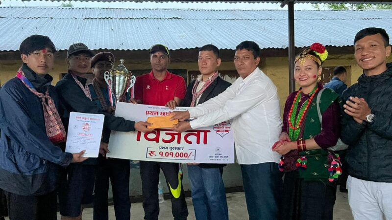 प्रथम छाङ्गेली कप भलिबलकाे उपाधि शुक्लागण्डकी १२ काे ठकुरी समाजलाई