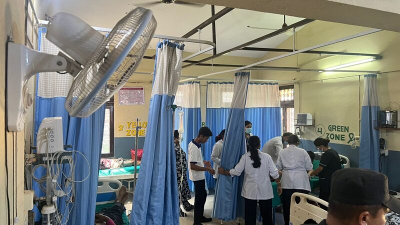 सुर्खेत जाँदै गरेको बस थर्पूमा दुर्घटना , १६ जना घाइते