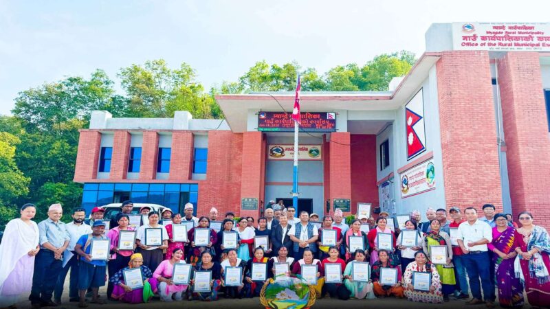 म्याग्दे गाउँपालिका द्धारा विपन्नलाई आवास निर्माण