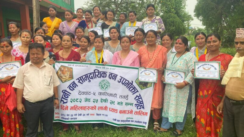 देवघाटका महिलाहरुलाइ ५ दिने सेनेटरी प्याड बनाउने तालीम