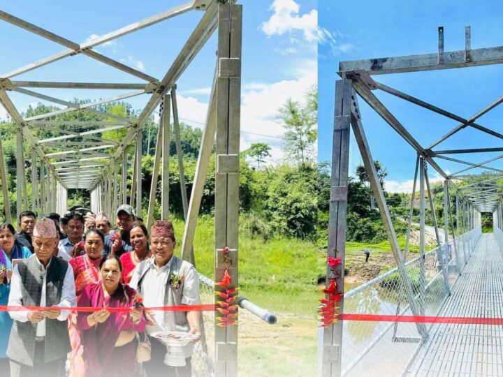 भिमादकाे बुडुवा खोलामा बनेको पुल एक महिनामै निर्माण सम्पन्न