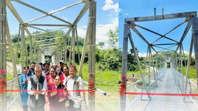 भिमादकाे बुडुवा खोलामा बनेको पुल एक महिनामै निर्माण सम्पन्न