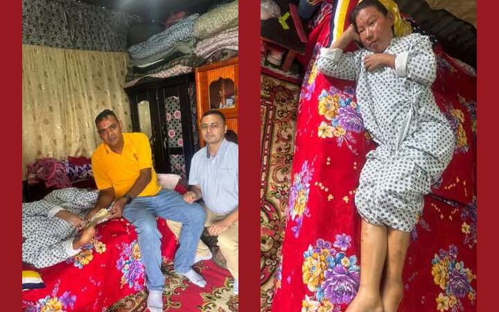 नेपाली काङ्ग्रेस देवघाटद्वारा मृगौला पिडित गुरूङलाइ ५० हजार सहयोग