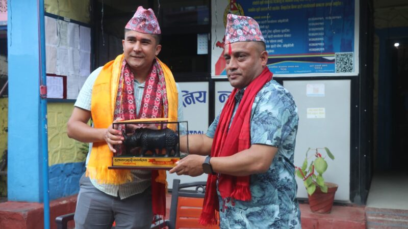 आँबुखैरेनीमा नयाँ इन्स्पेक्टर सुबेदीको स्वागत तथा सरूवा भएका सुबेदीको बिदाई