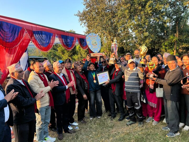 म्याग्देमा भएको राष्ट्रपति रनिङ शिल्डमा राधा प्रथम , जनगणपती द्धितीय , मीन तृतीय