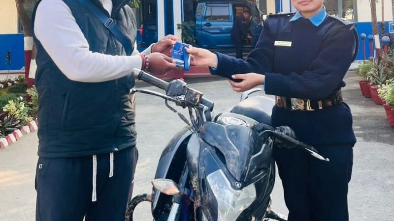 चोरी भएको मोटरसाइकल फेला पार्न तनहुँ प्रहरी सफल