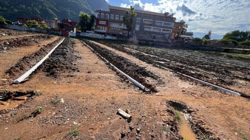 पाइप राखेको खेलमैदानमा महाेत्सव गर्न दिएकाेमा चाैतर्फी विराेध