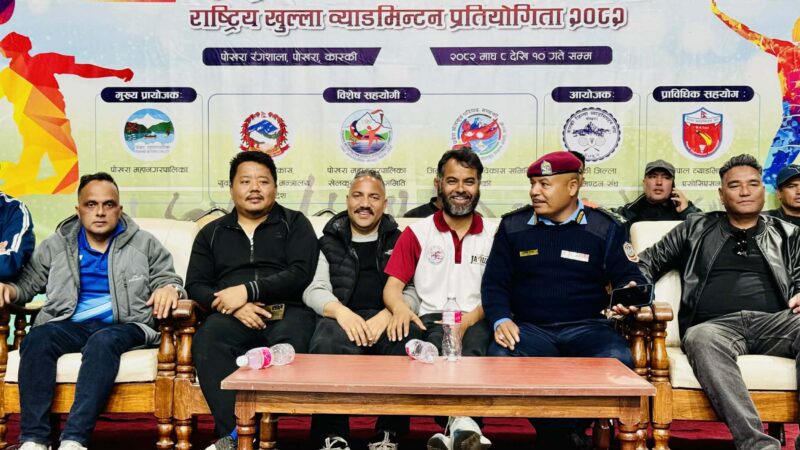 तनहुँबाट सहभागी टोलीसहित पाेखरामा दोस्रो मेयर कप व्याडमिन्टन प्रतियोगिता सुरु