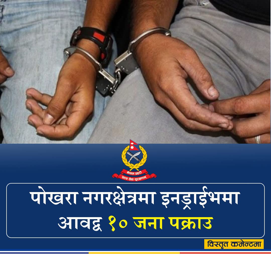 तनहुँका मिया सहित १० जना पोखरामा ‘अफलाइन पठाओ’ तथा इनड्राइभ प्रकरणमा पक्राउ