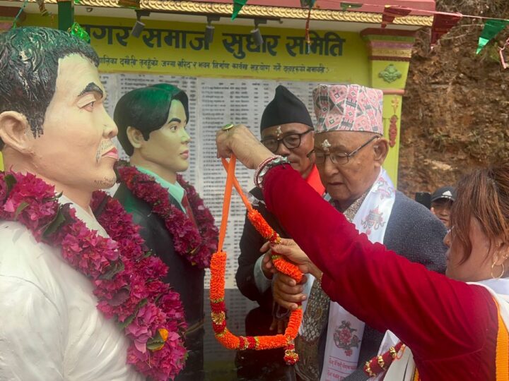 सहिद लखन थापा र बुद्धसिंह रानाको शालिक अनावरण सहित भुँयार पूजा सम्पन्न