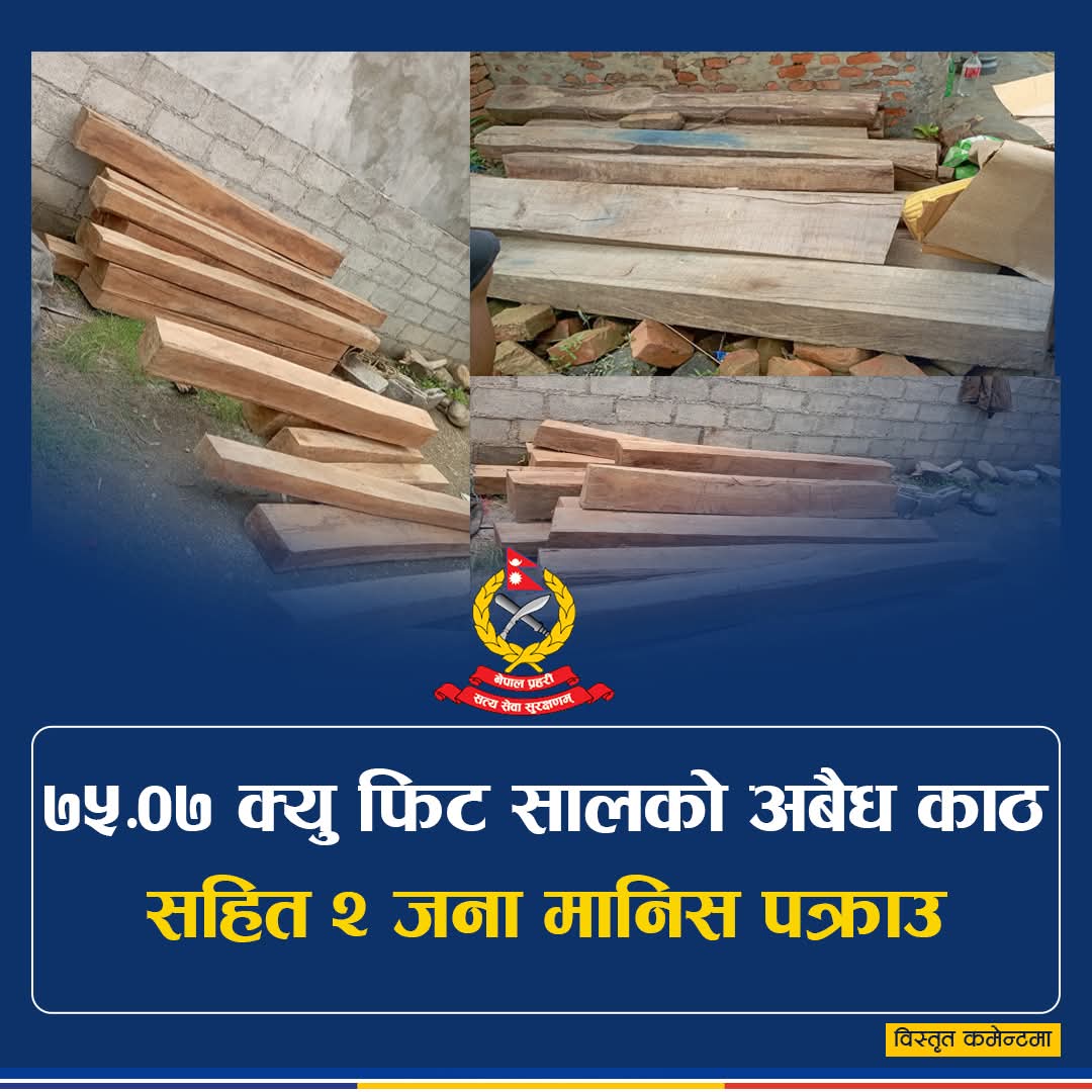 तनहुँमा अवैध सालको काठसहित दुई पक्राउ