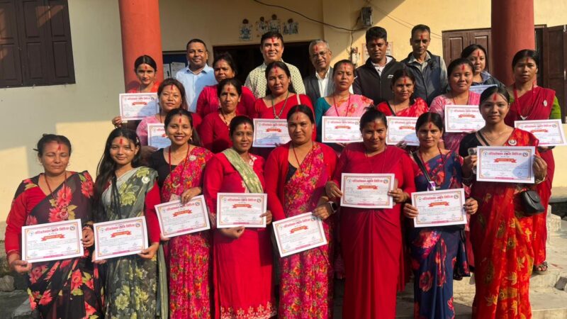 व्यास–९ मा महिलाका लागि ३ दिने नेतृत्व विकास तथा सार्वजनिक भाषणकला तालिम सम्पन्न