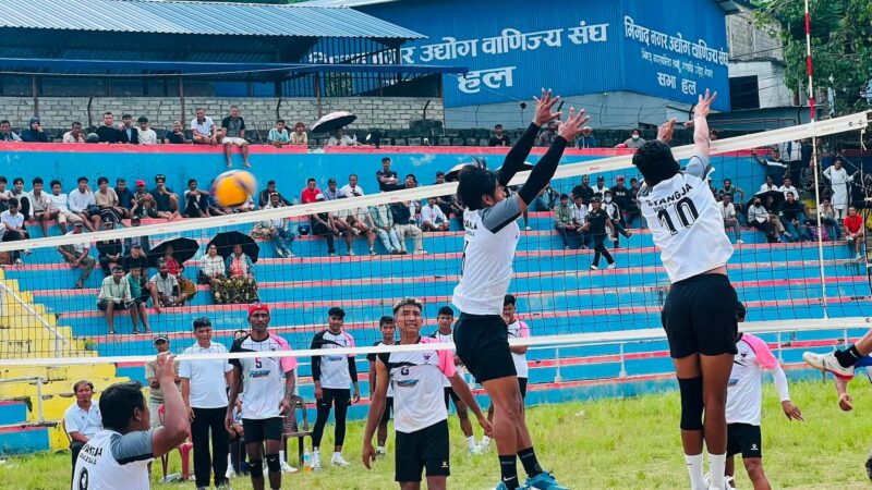 भिमादमा जारी ६८ करोड कप भलिबल प्रतियोगिता : दोस्रो दिन स्याङ्जाको पहिलो जित