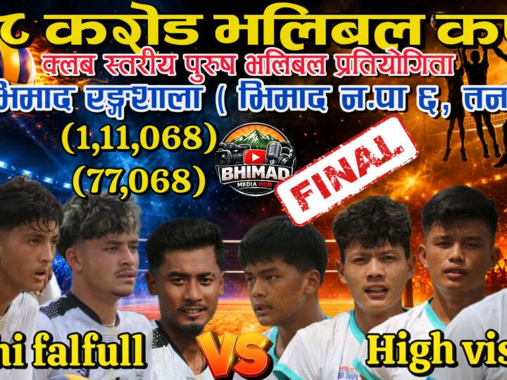६८ करोड कप भलिबल : उपाधिका लागि शाही फलफूल र हाई भिजन ल्याण्ड फाइनलमा भिड्ने